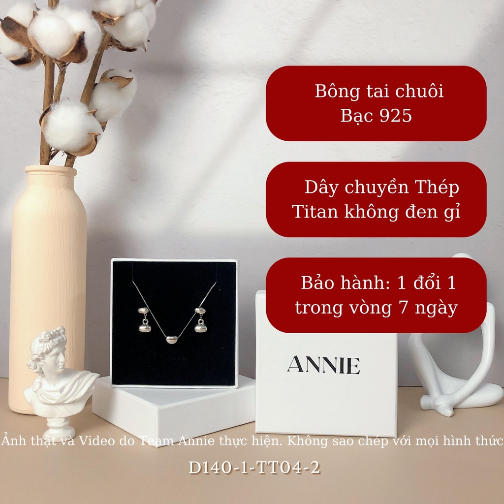 Bộ trang sức dây chuyền bông tai phong cách Hàn Quốc sang trọng SET04 D140-1 TT04-2