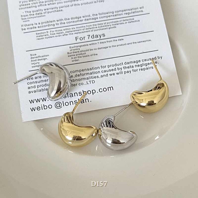 Bông tai nữ hình giọt nước thiết kế Basic thời trang sang trọng dự tiệc - D157