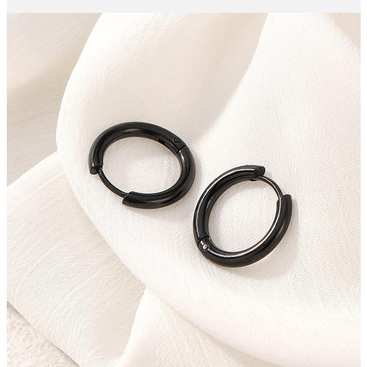 Bông tai thép titan không gỉ đính đá hình vuông CT09