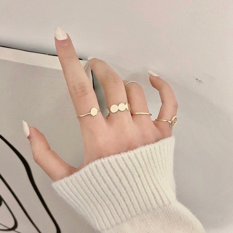 Set nhẫn unisex cá tính hiện đại Mely D109