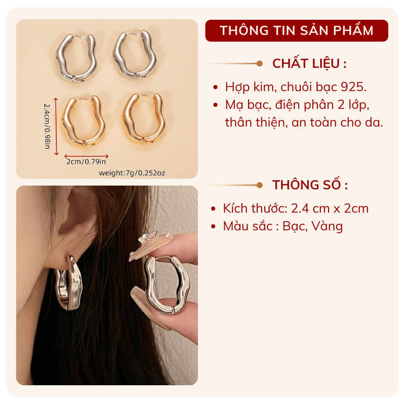 Bông tai bất đỗi xứng H138