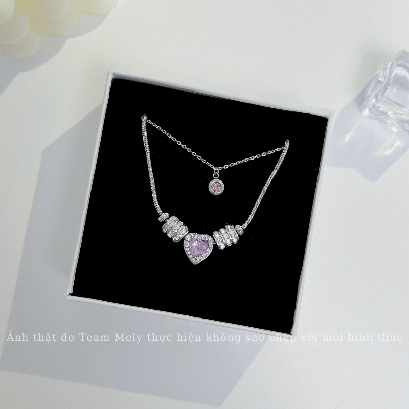 Vòng tay Pandora đính đá cao cấp hình tim PAN