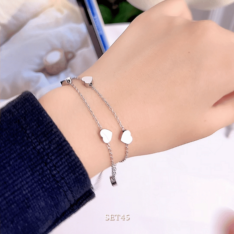 Bộ trang sức Thép Titan không gỉ hình tim SET45