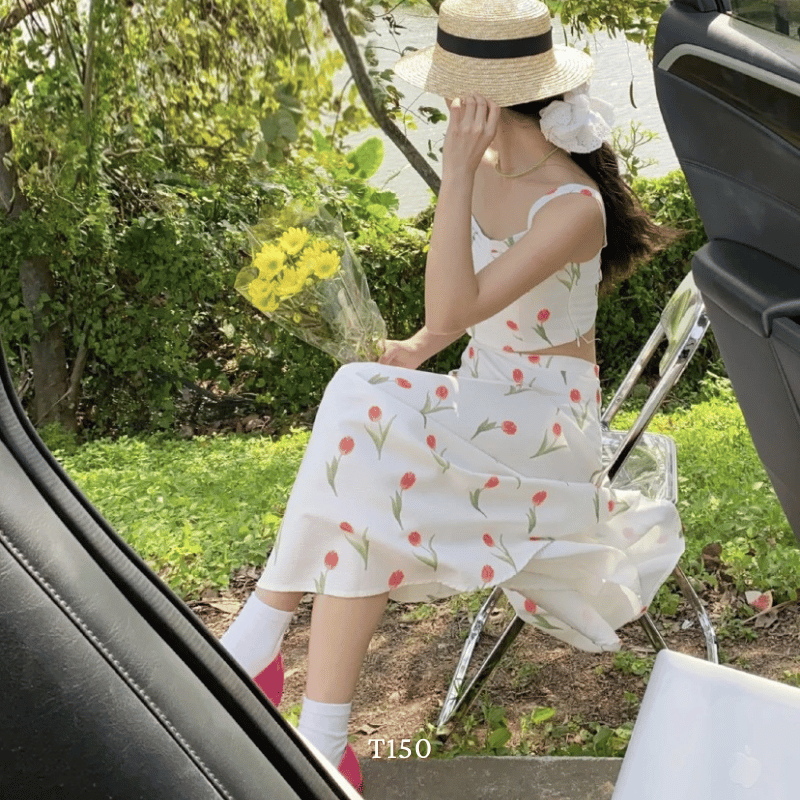 Buộc tóc Scrunchies hoa văn thêu nổi T150-1