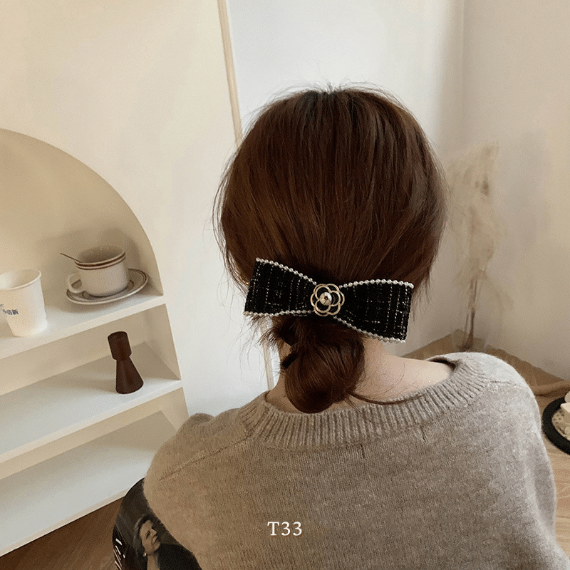 Kẹp tóc nơ hình hoa phong cách tiểu thư nữ tính Mely T33