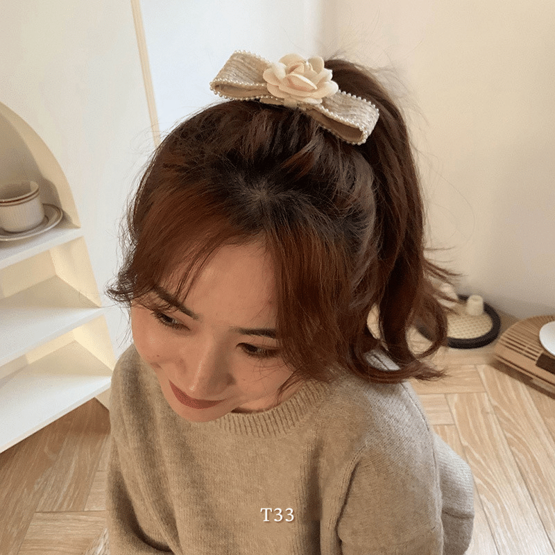 Kẹp tóc nơ hình hoa phong cách tiểu thư nữ tính Mely T33
