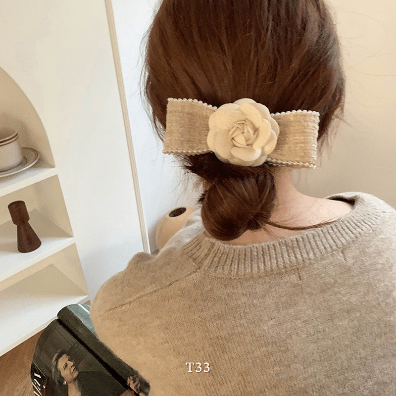 Kẹp tóc nơ hình hoa phong cách tiểu thư nữ tính Mely T33