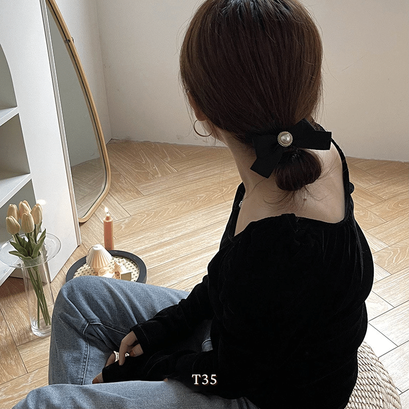 Kẹp tóc, cột tóc ngọc trai nhân tạo basic thời trang nữ tính Mely T35