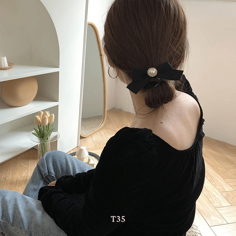 Kẹp tóc, cột tóc ngọc trai nhân tạo basic thời trang nữ tính Mely T35