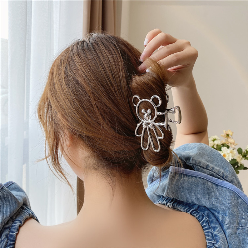 Kẹp tóc kim loại hình gấu phong cách dễ thương Hàn Quốc dành cho nữ T5-20