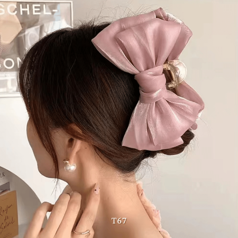 Kẹp tóc nơ lớn nhiều màu phụ kiện tóc thời trang nữ tính T67