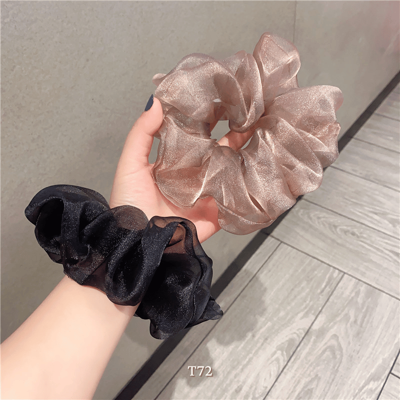 Buộc tóc Scrunchies vải Organza mềm mại xu hướng Hàn Quốc T72
