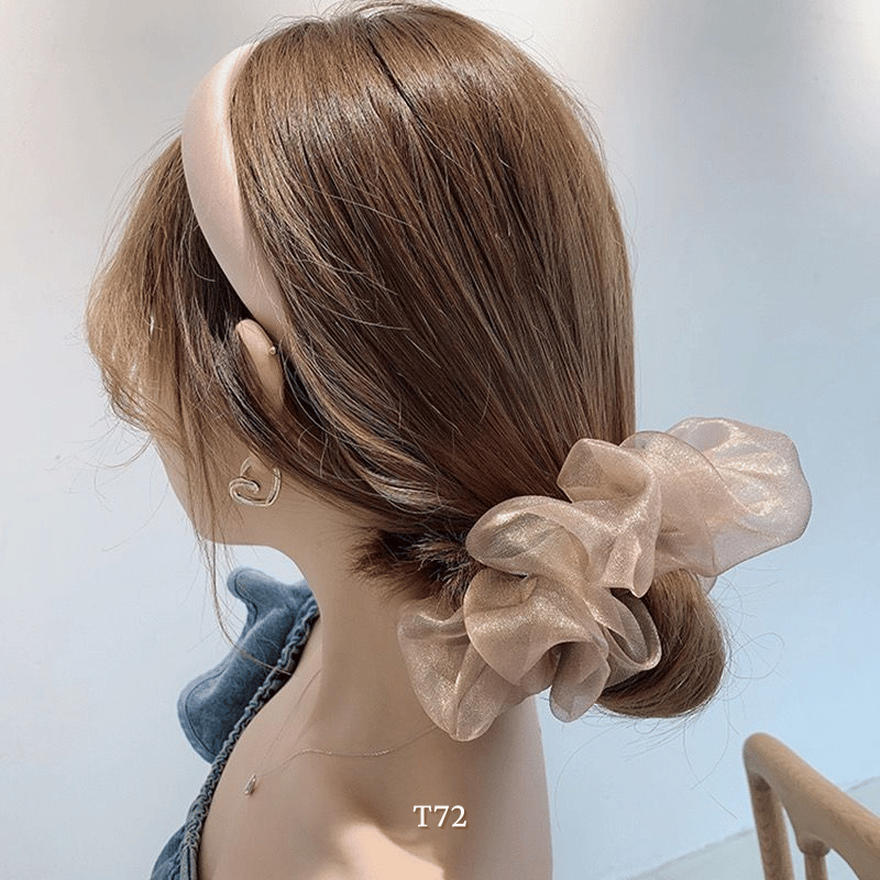 Buộc tóc Scrunchies vải Organza mềm mại xu hướng Hàn Quốc T72