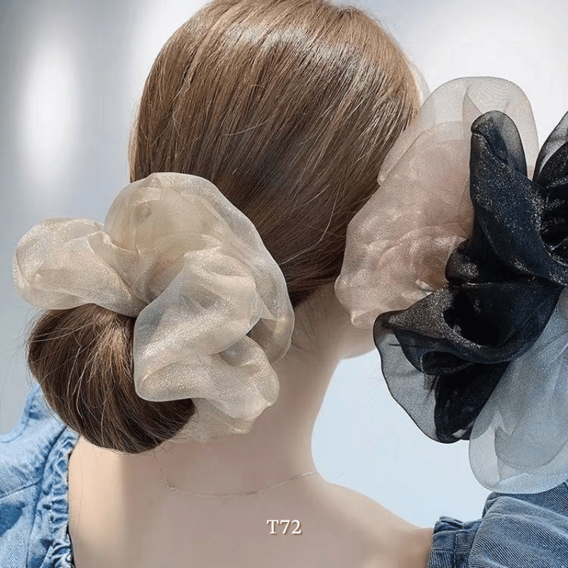 Buộc tóc Scrunchies vải Organza mềm mại xu hướng Hàn Quốc T72