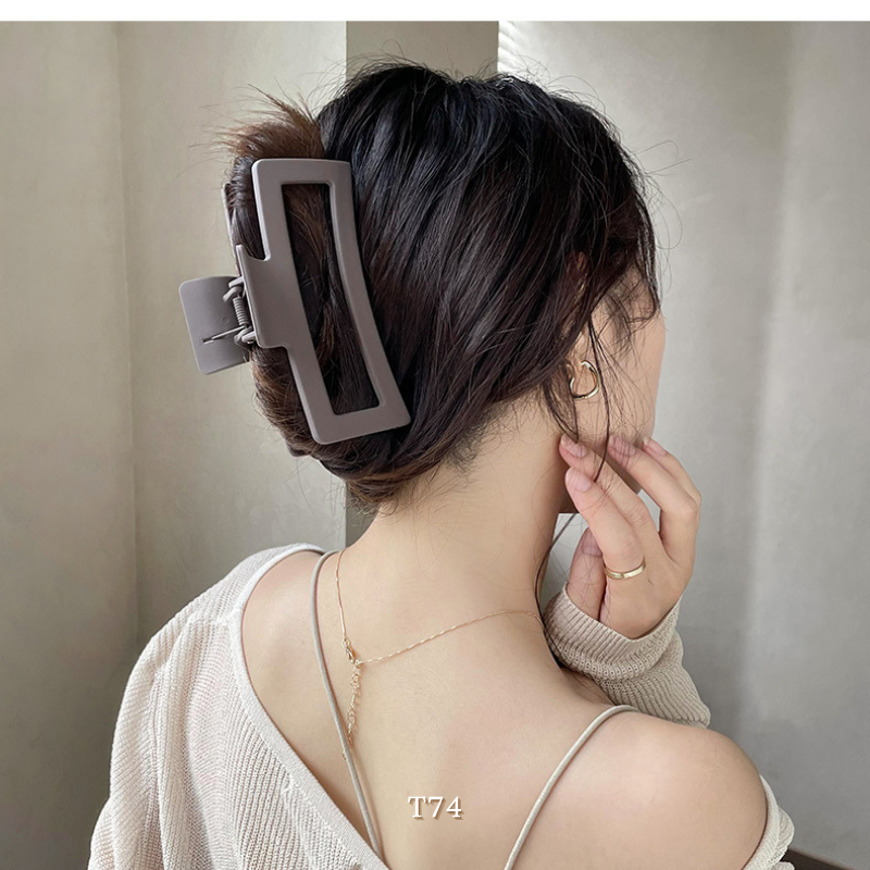 Kẹp tóc nữ hình chữ nhật dạng dài loại lớn phong cách Basic dễ thương phụ kiện thời trang T74