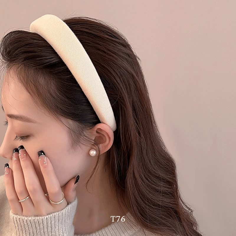Băng đô cài tóc nữa bảng to phong cách Vintage nhiều màu T76