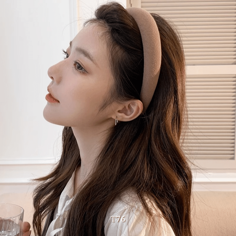 Băng đô cài tóc nữa bảng to phong cách Vintage nhiều màu T76
