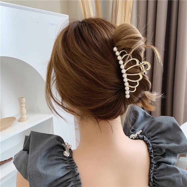 Kẹp tóc càng cua vương miện đính ngọc nữ tính Hàn quốc T8