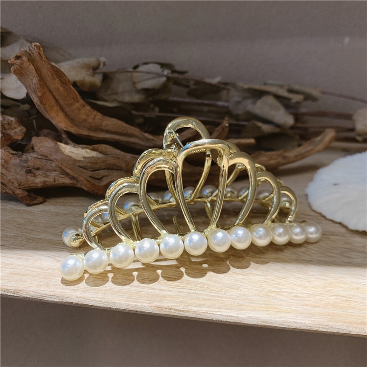 Kẹp tóc càng cua vương miện đính ngọc nữ tính Hàn quốc T8