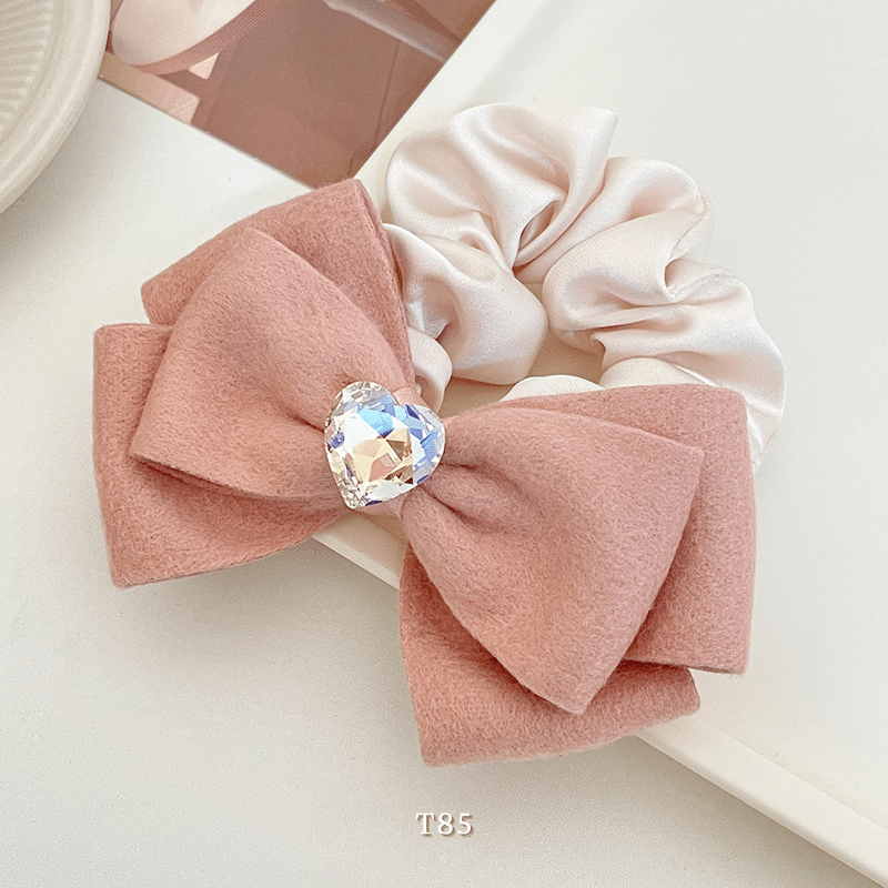 Buộc tóc Scrunchies nữ dạng nơ hình tim phong cách thời trang Hàn Quốc - T85