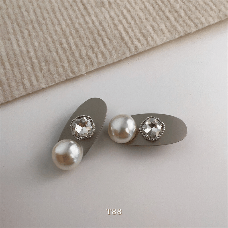 Kẹp tóc mái kim loại bản nhỏ nhắn đính đá cao cấp phụ kiện thời trang cho nữ - T88