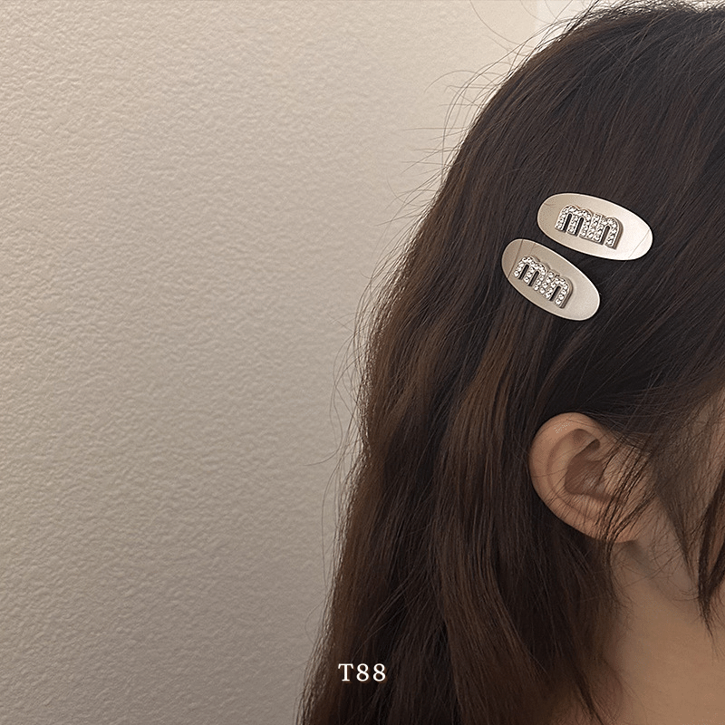 Kẹp tóc mái kim loại bản nhỏ nhắn đính đá cao cấp phụ kiện thời trang cho nữ - T88