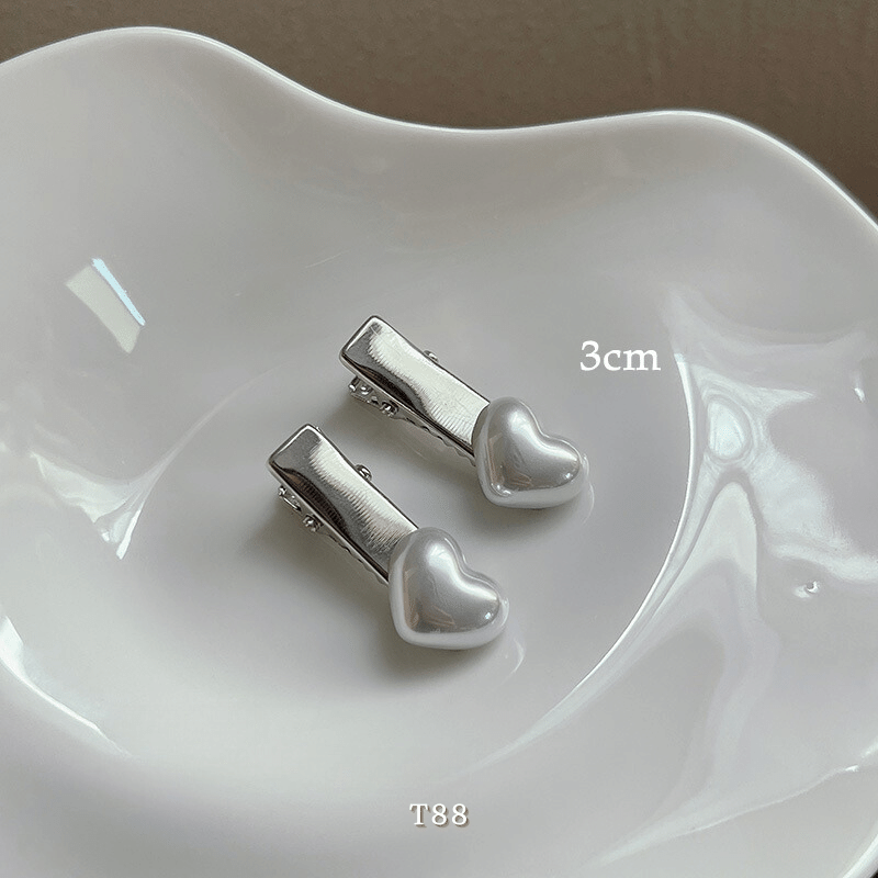 Kẹp tóc mái kim loại bản nhỏ nhắn đính đá cao cấp phụ kiện thời trang cho nữ - T88