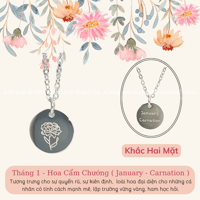Dây chuyền Thép Titan không gỉ Tháng sinh