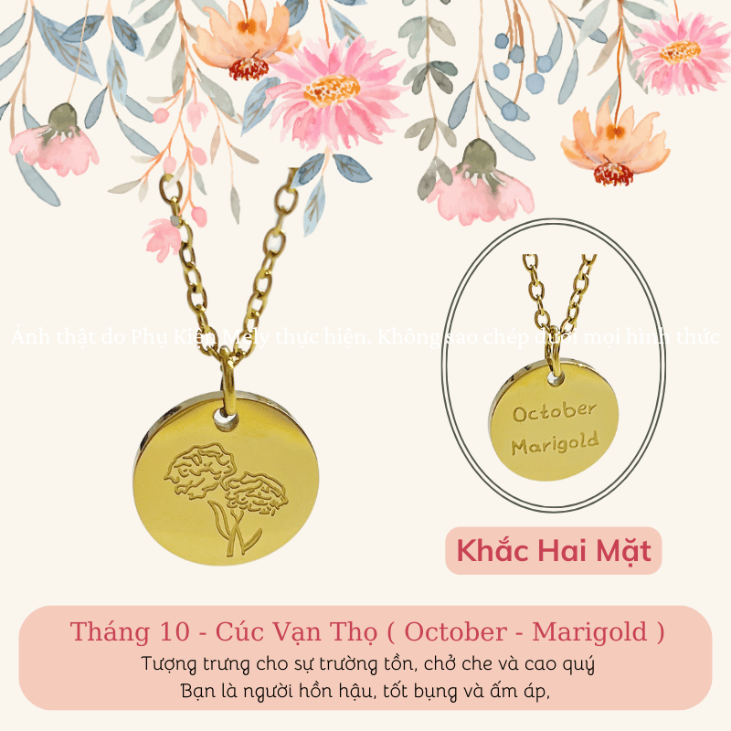 Dây chuyền Thép Titan không gỉ Tháng sinh