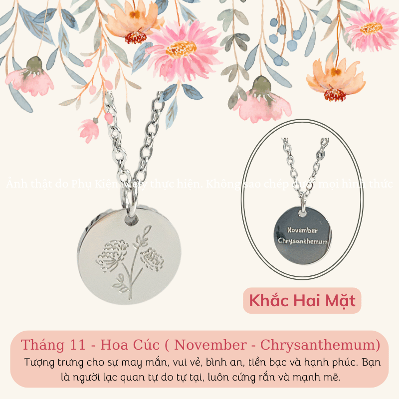 Dây chuyền Thép Titan không gỉ Tháng sinh