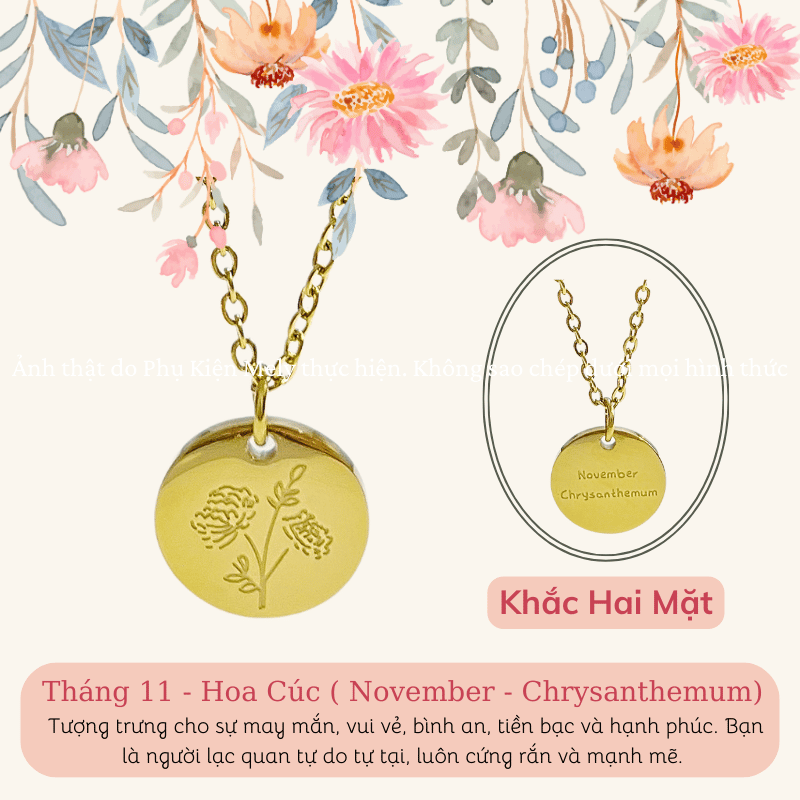 Dây chuyền Thép Titan không gỉ Tháng sinh