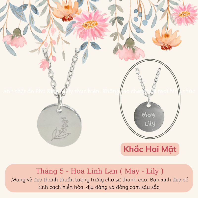 Dây chuyền Thép Titan không gỉ Tháng sinh