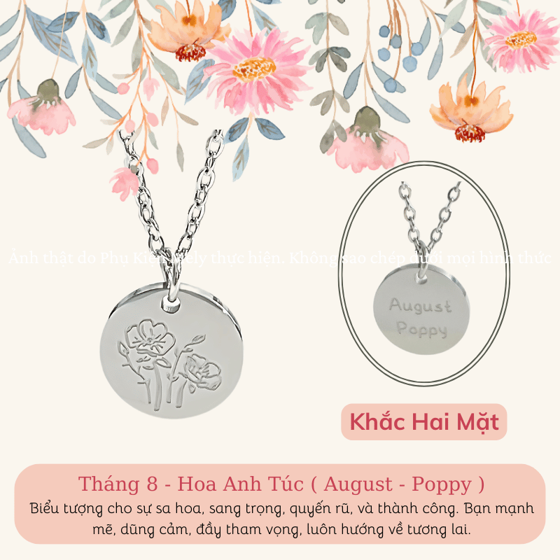 Dây chuyền Thép Titan không gỉ Tháng sinh