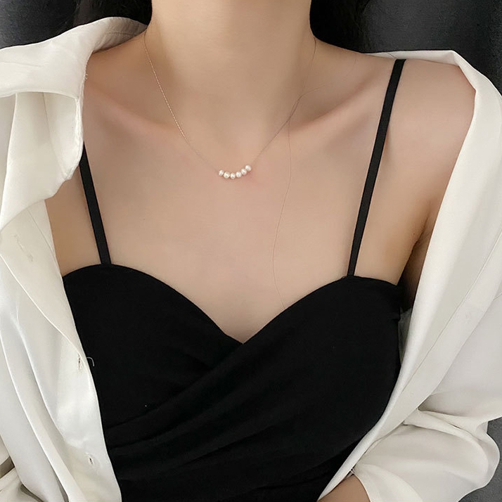 Dây chuyền ngọc trai sợi mảnh thép titan không gỉ TT03