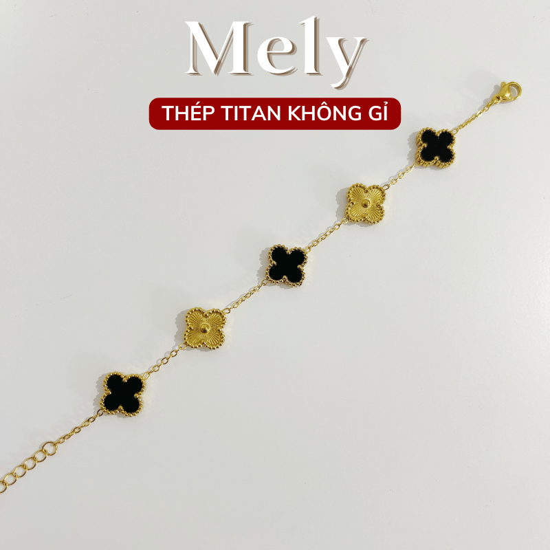 Vòng tay Thép Titan không gỉ cỏ bốn lá TT118