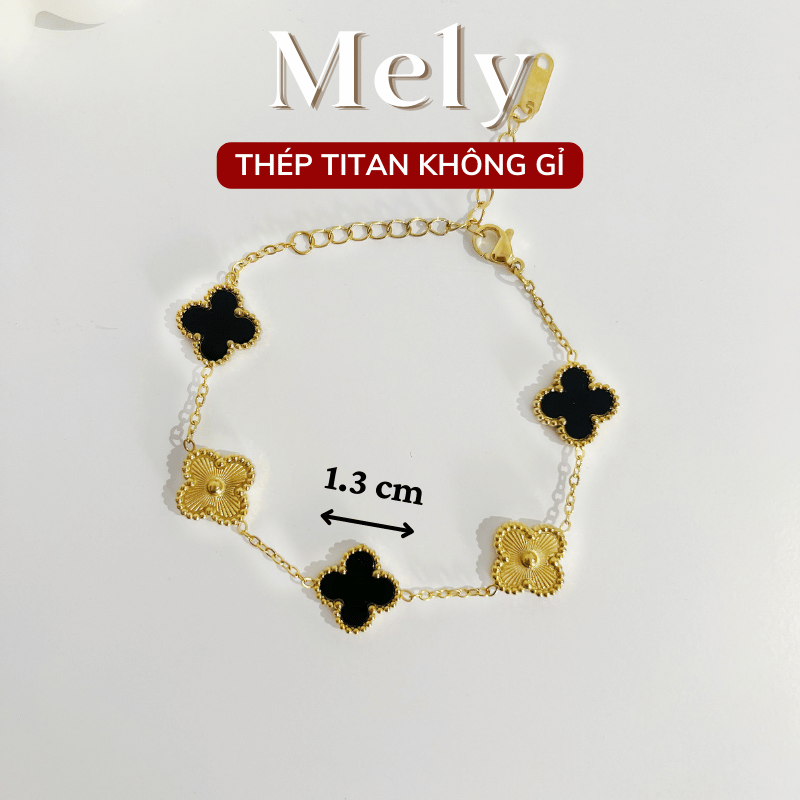 Vòng tay Thép Titan không gỉ cỏ bốn lá TT118