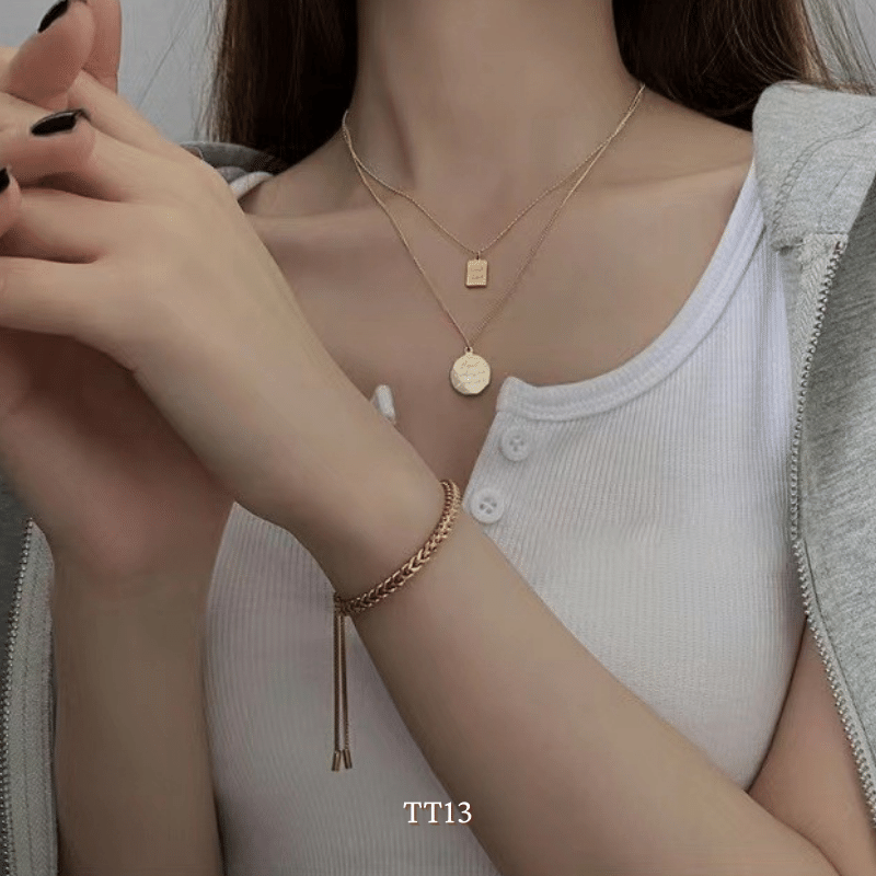 Vòng tay titan mẫu mới không đen gỉ thời trang unisex TT13