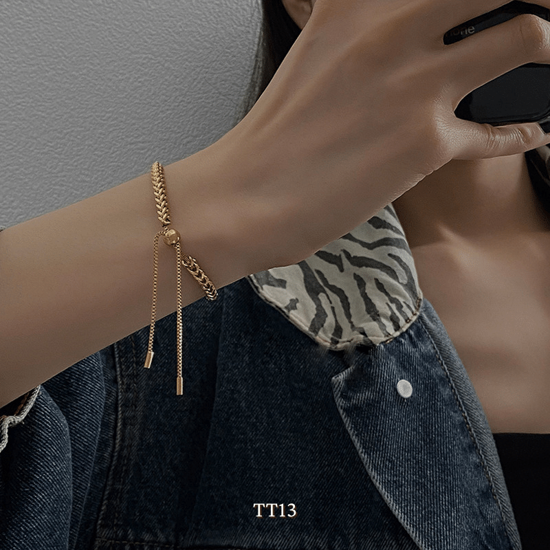 Vòng tay titan mẫu mới không đen gỉ thời trang unisex TT13