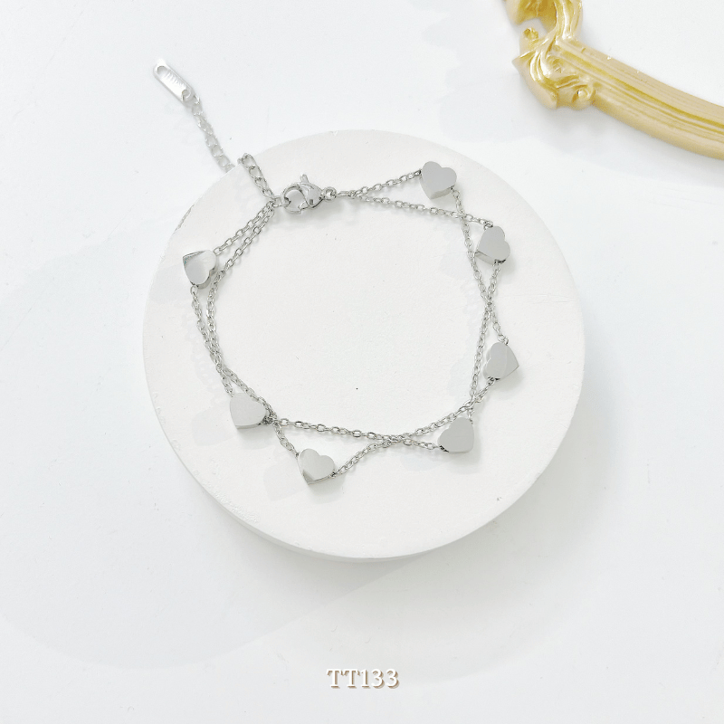 Vòng tay Thép Titan không gỉ hình tim TT133