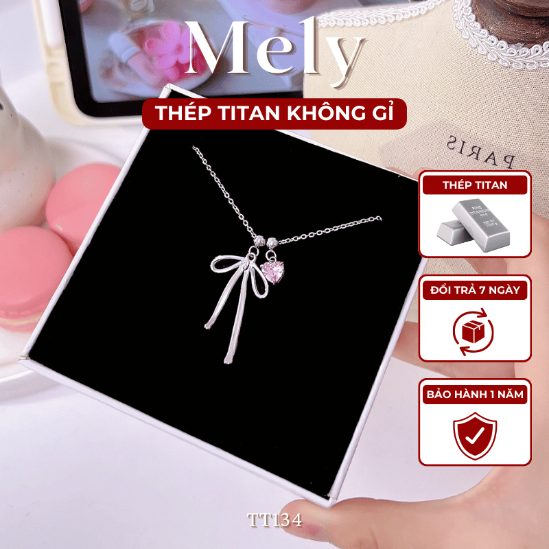 Dây chuyền Thép Titan không đen gỉ hình tim TT134