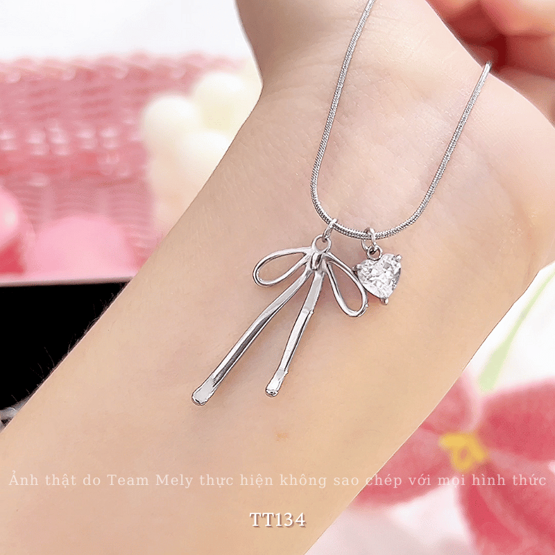 Dây chuyền Thép Titan không đen gỉ hình tim TT134
