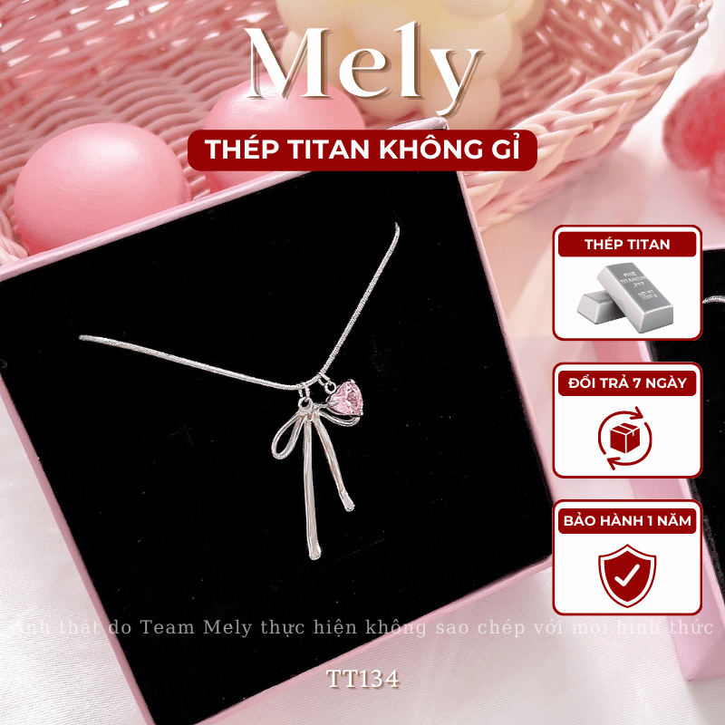 Dây chuyền Thép Titan không đen gỉ hình tim TT134