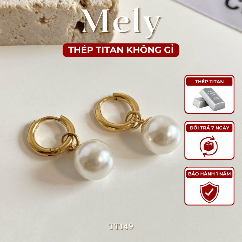 Bông tai Thép Titan không gỉ khoen tròn TT149
