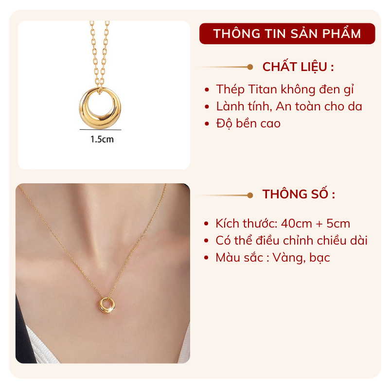 Dây chuyền Thép Titan không gỉ mặt tròn TT150