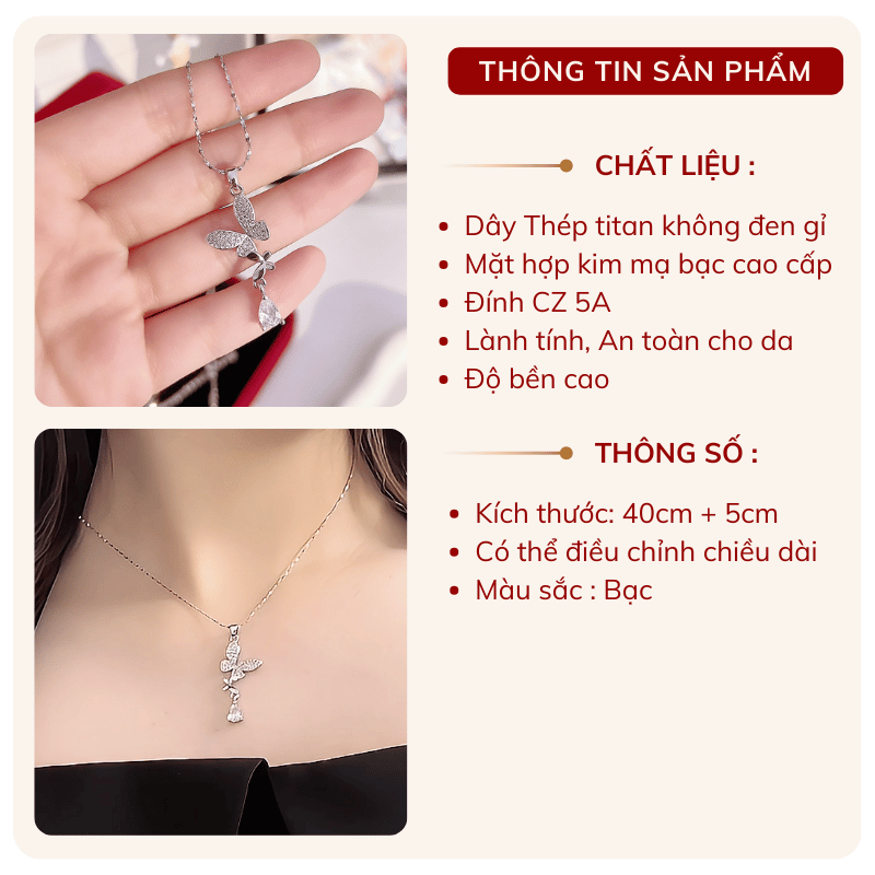 Dây chuyền đính đá hình bướm TT155