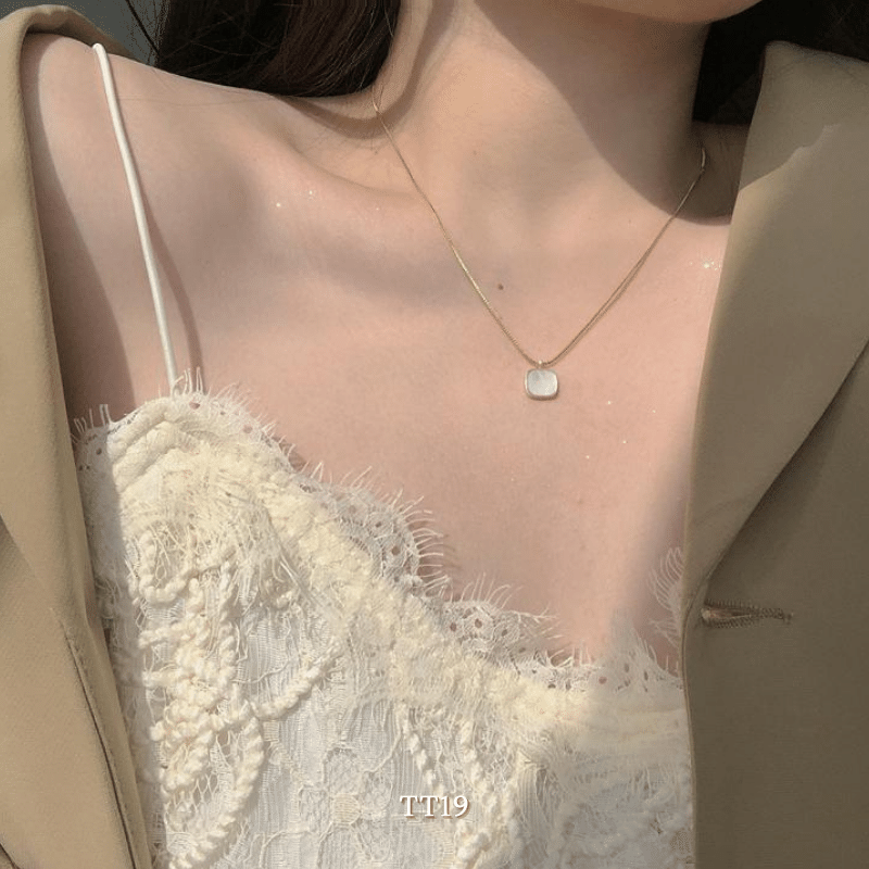 Dây chuyền hạt đá trang phong cách đơn giản nữ tính Hàn Quốc TT19
