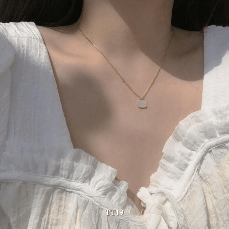 Dây chuyền hạt đá trang phong cách đơn giản nữ tính Hàn Quốc TT19