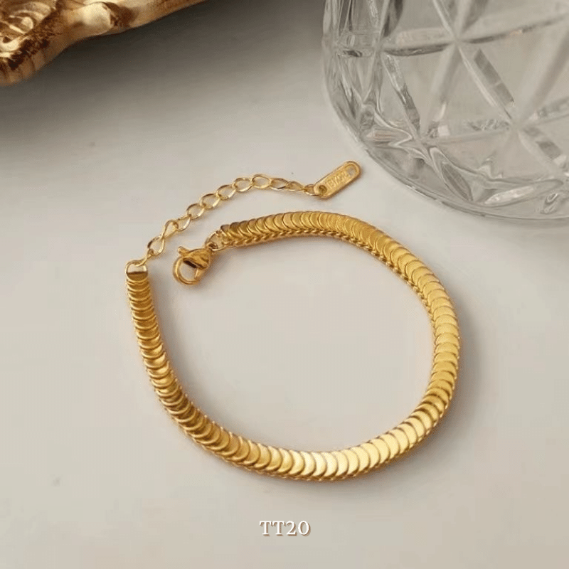 Vòng tay titan không đen gỉ dạng vẩy cá thời trang unisex  TT20