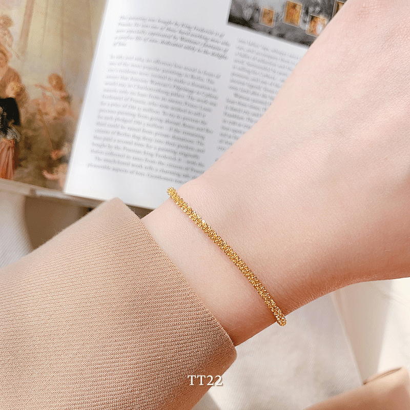 Vòng tay titan không đen gỉ basic thời trang unisex hottrend TT22