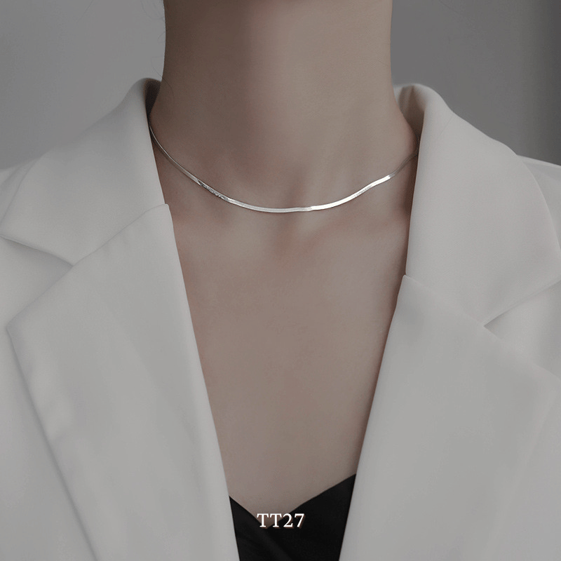 Dây chuyền titan bảng lớn dạng basic phụ kiện thời trang unisex TT27
